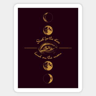 Shoot for the Stars – Moon Phases Eye Quote Sticker